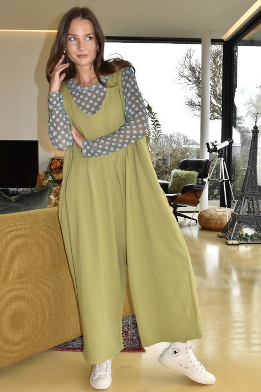 Bobby Mesh Layering Top Dopamine Dot Khaki Baby Blue